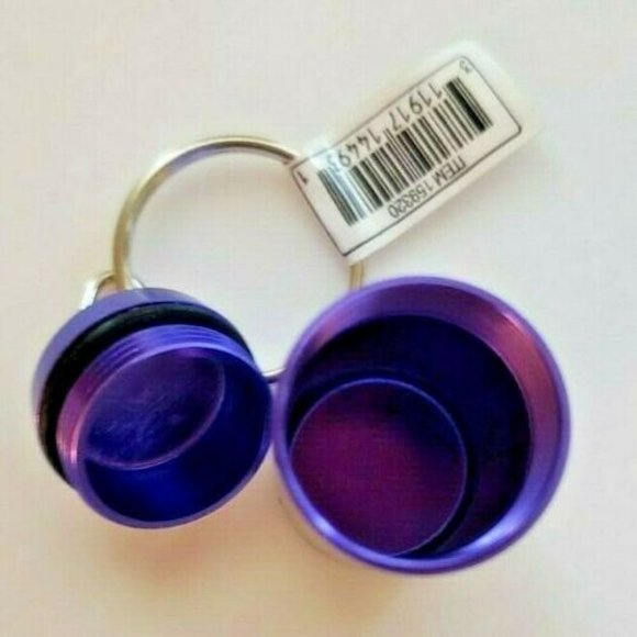 Portable Aluminum Pill Container Key Chain Fob O-Ring Sealed Medicine Travel - Picture 3 of 3